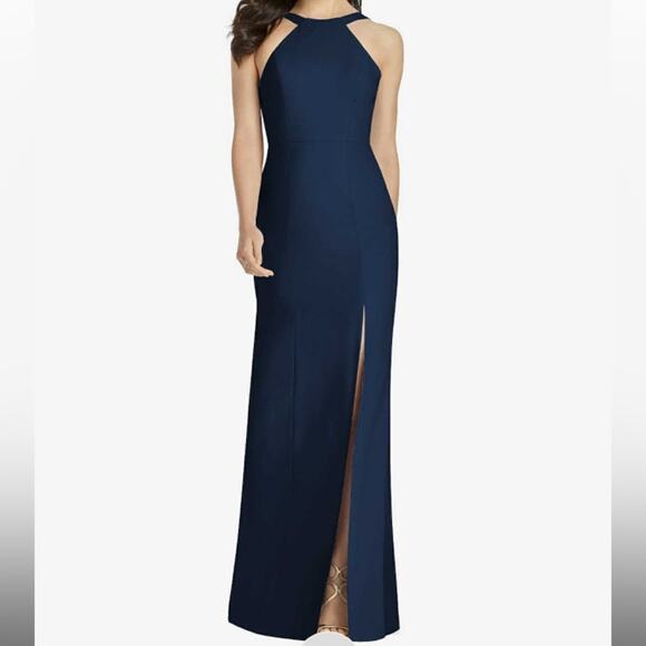Dessy Collection Dresses & Skirts - Dessy Collection NWT High Neck Backless Crepe Trumpet Midnight Gown Size 18